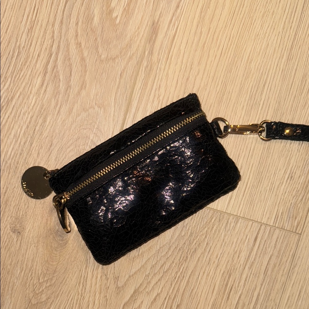 Deux Lux Black Clutch with Glossy Finish
